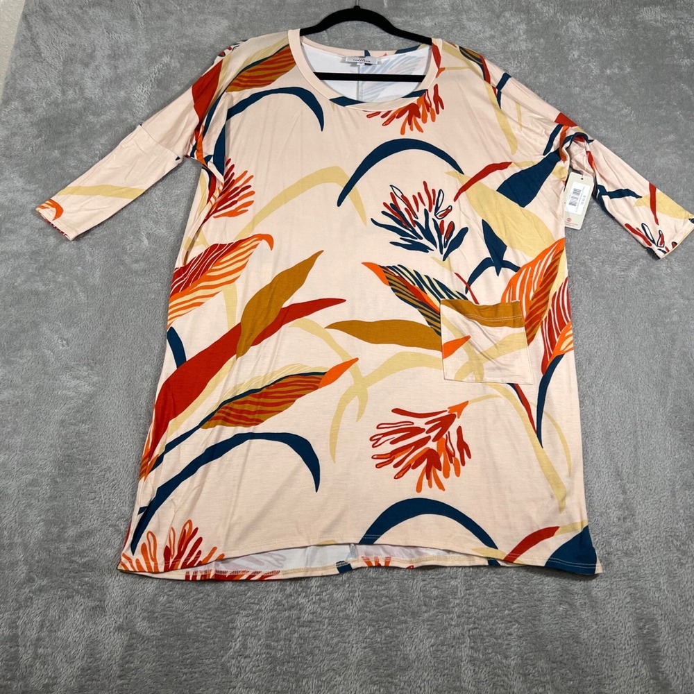 Ten Tomorrow Hawaii Tracey Shirt Dress Womens Small Lehua 3/4 Sleeve Casual NWT - Picture 2 of 10